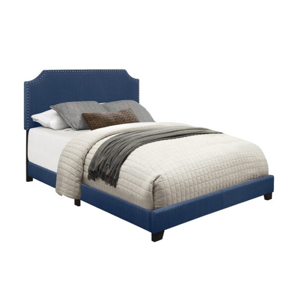 HE-SH235BLU-1  QUEEN BED W/BLUE FABRIC,3A