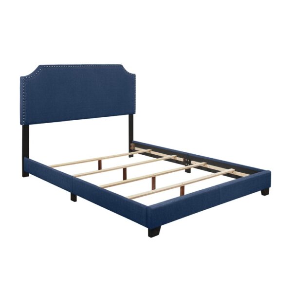 HE-SH235BLU-1  QUEEN BED W/BLUE FABRIC,3A