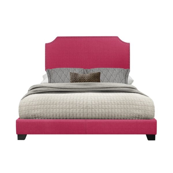 KING BED W/PINK FABRIC,3A