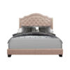 HE-SH255BGE-1  QUEEN BED W/BEIGE FABRIC