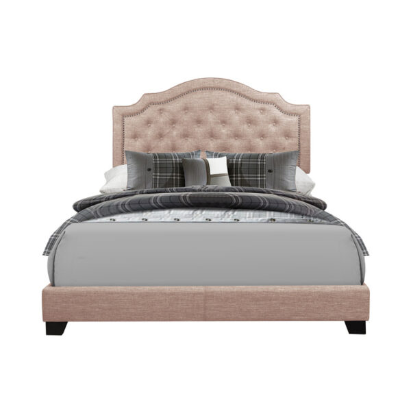 HE-SH255BGE-1  QUEEN BED W/BEIGE FABRIC