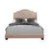 HE-SH255BGE-1  QUEEN BED W/BEIGE FABRIC