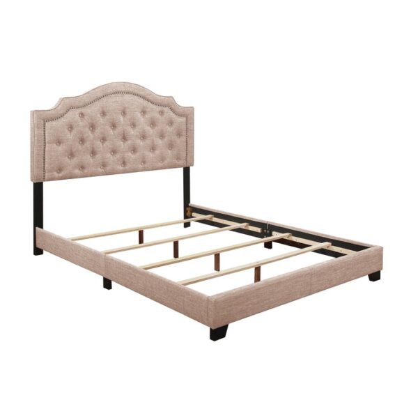 HE-SH255BGE-1  QUEEN BED W/BEIGE FABRIC