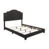HE-SH255DGR-1  QUEEN BED W/DARK GREY FABRIC