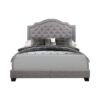 HE-SH255GRY-1  QUEEN BED W/GREY FABRIC