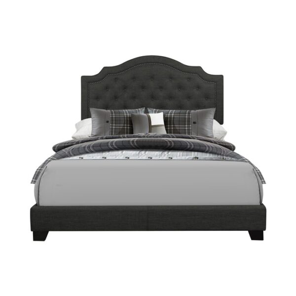 KING BED W/DARK GREY FABRIC