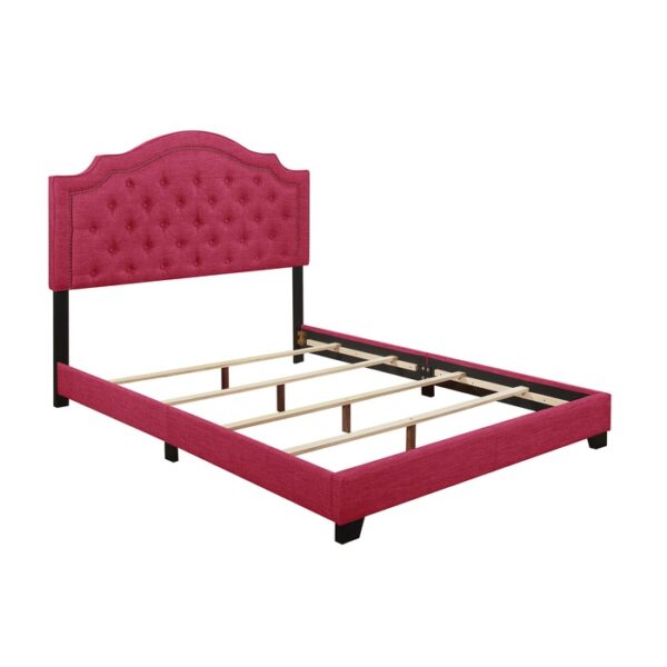 HE-SH255PNK-1  QUEEN BED W/PINK FABRIC