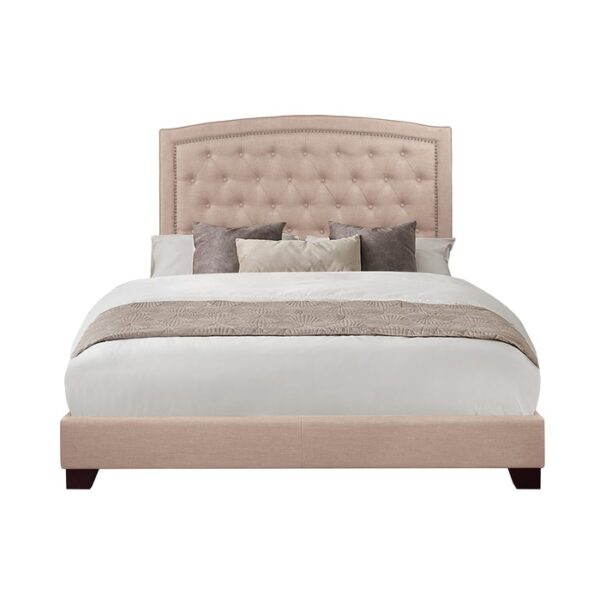 HE-SH275BGE-1  QUEEN BED W/BEIGE FABRIC