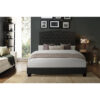 HE-SH275DGR-1  QUEEN BED W/DARK GREY FABRIC
