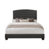 HE-SH275DGR-1  QUEEN BED W/DARK GREY FABRIC
