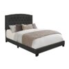 HE-SH275DGR-1  QUEEN BED W/DARK GREY FABRIC