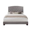 HE-SH275GRY-1  QUEEN BED W/GREY FABRIC