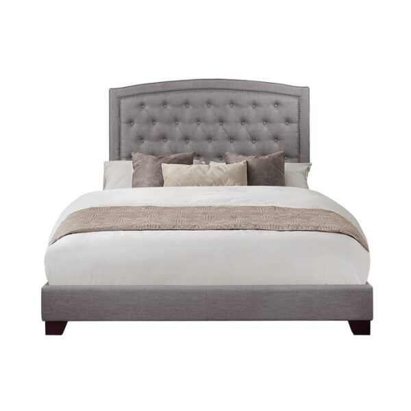 HE-SH275GRY-1  QUEEN BED W/GREY FABRIC
