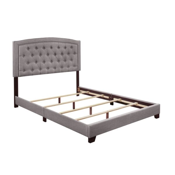 HE-SH275GRY-1  QUEEN BED W/GREY FABRIC