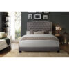 HE-SH275GRY-1  QUEEN BED W/GREY FABRIC