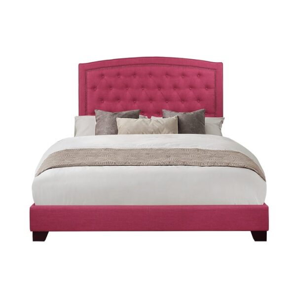 KING BED W/PINK FABRIC