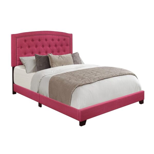 KING BED W/PINK FABRIC