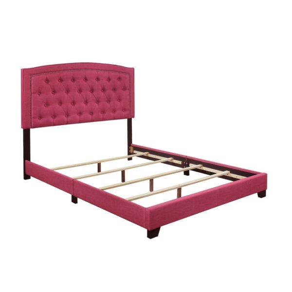 KING BED W/PINK FABRIC
