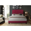 KING BED W/PINK FABRIC
