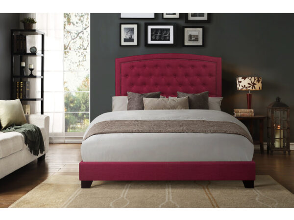 KING BED W/PINK FABRIC