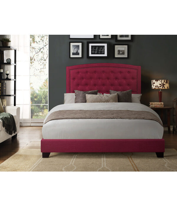KING BED W/PINK FABRIC