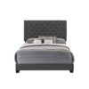 KING BED W/DARK GREY FABRIC