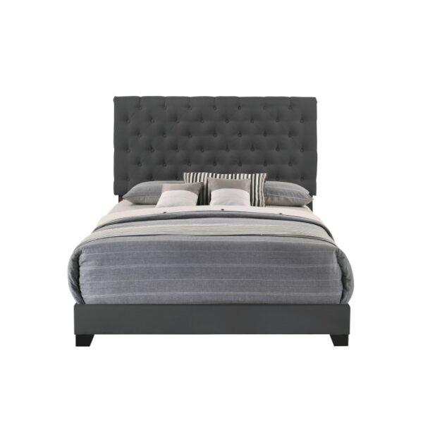 KING BED W/DARK GREY FABRIC