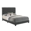 KING BED W/DARK GREY FABRIC
