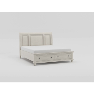 HE-2259GY-1  Queen Platform Bed with Footboard Storage