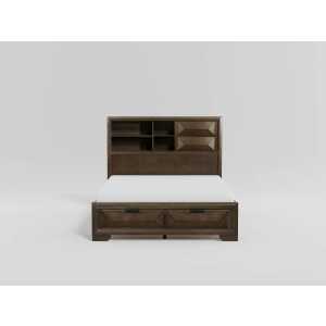 HE-1753-1  Queen Platform Bed with Footboard Storage