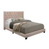 KING BED W/BEIGE FABRIC