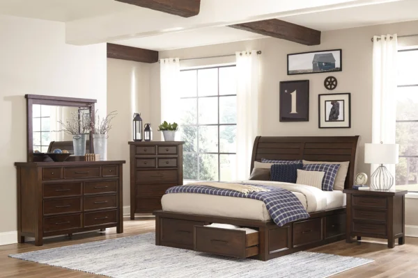 1559 Bedroom Logandale Collection 4pc Set (QB+NS+DR+MR)