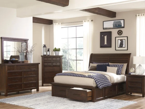 1559 Bedroom Logandale Collection 4pc Set (QB+NS+DR+MR)
