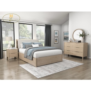HE-1313N-1  Queen Platform Bed with Footboard Storage