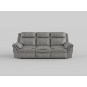 8206GRY-3 Double Reclining Sofa with C...