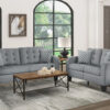 8202GRY Seating-Sinclair Collection 2pc Set: Sofa, Love