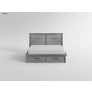 HE-1559DG-1  Queen Platform Bed with Storage Footboard and Side Rails