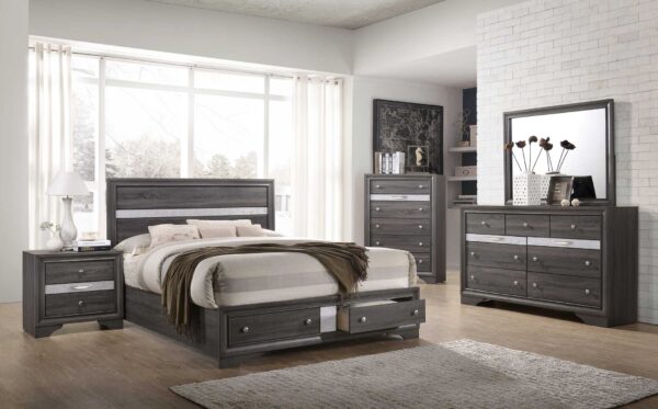 Lubna Gray Full 4 Piece Set