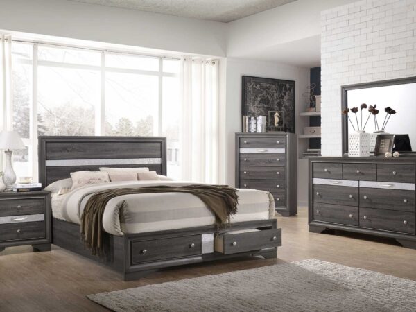 Lubna Gray Full 4 Piece Set