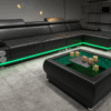 Denver RAF Chaise Sectional Black
