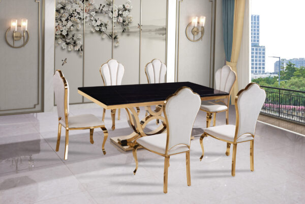 Da Vinci Gold/Black Dining Table
