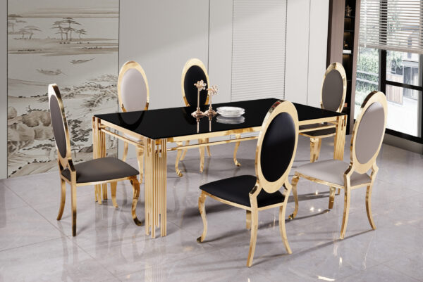 Columbus Gold/Black Dining Table