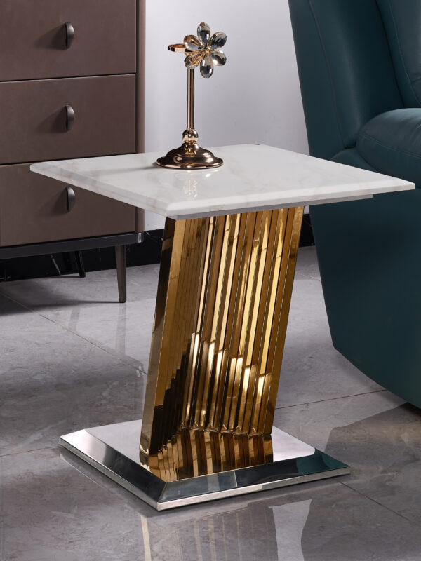 Shakespeare Gold/White End Table
