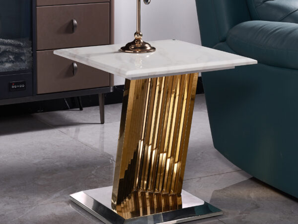 Shakespeare Gold/White End Table