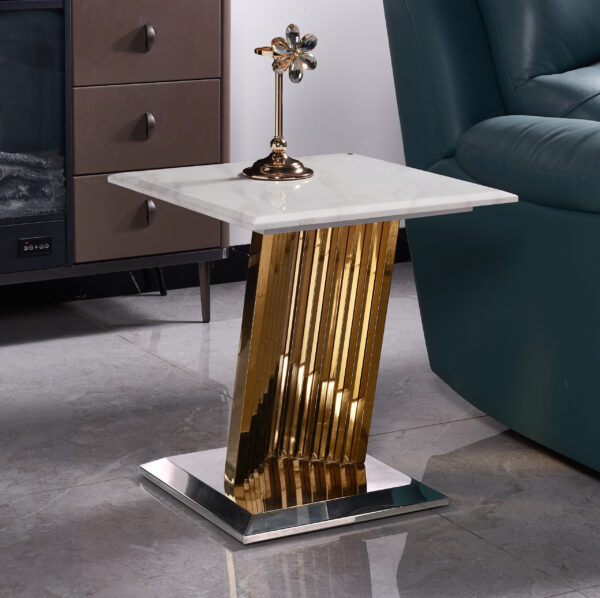 Shakespeare Gold/White End Table