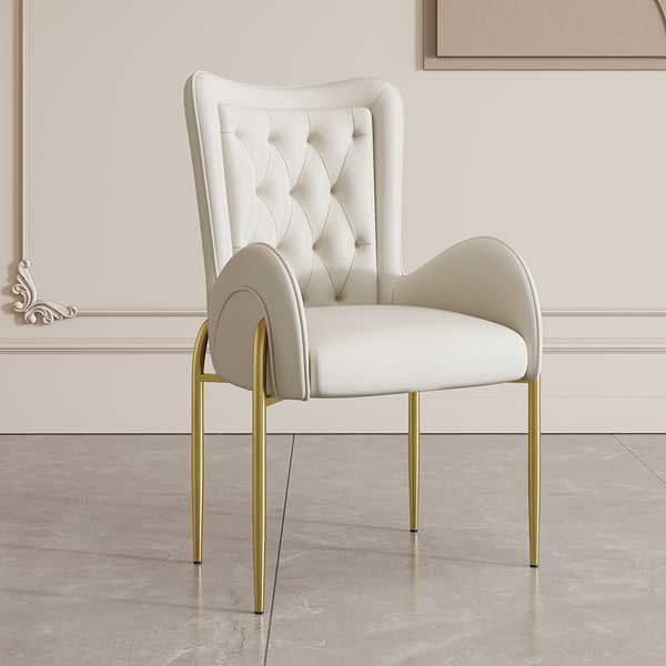 Mulan White & Gold Dining Chair