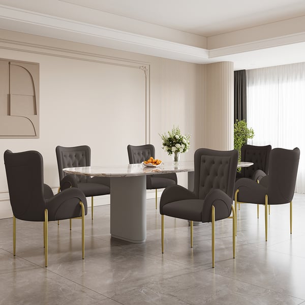 Mulan Gray & Gold Dining Chair