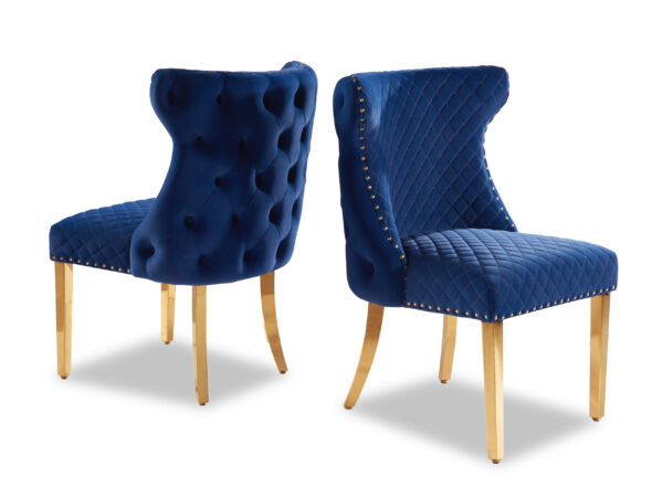 Stitch Blue & Gold Dining Chair