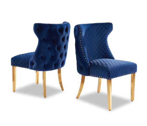 Stitch Blue & Gold Dining Chair