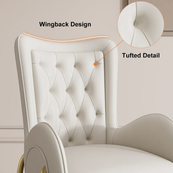 Mulan White & Gold Dining Chair